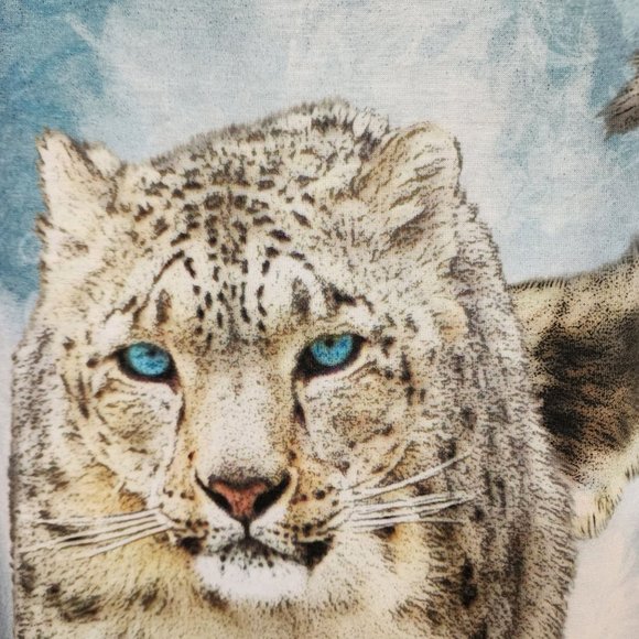 Sweet Gisele jeweled snow leopard print short sleeve shirt woman's size small - Picture 8 of 10